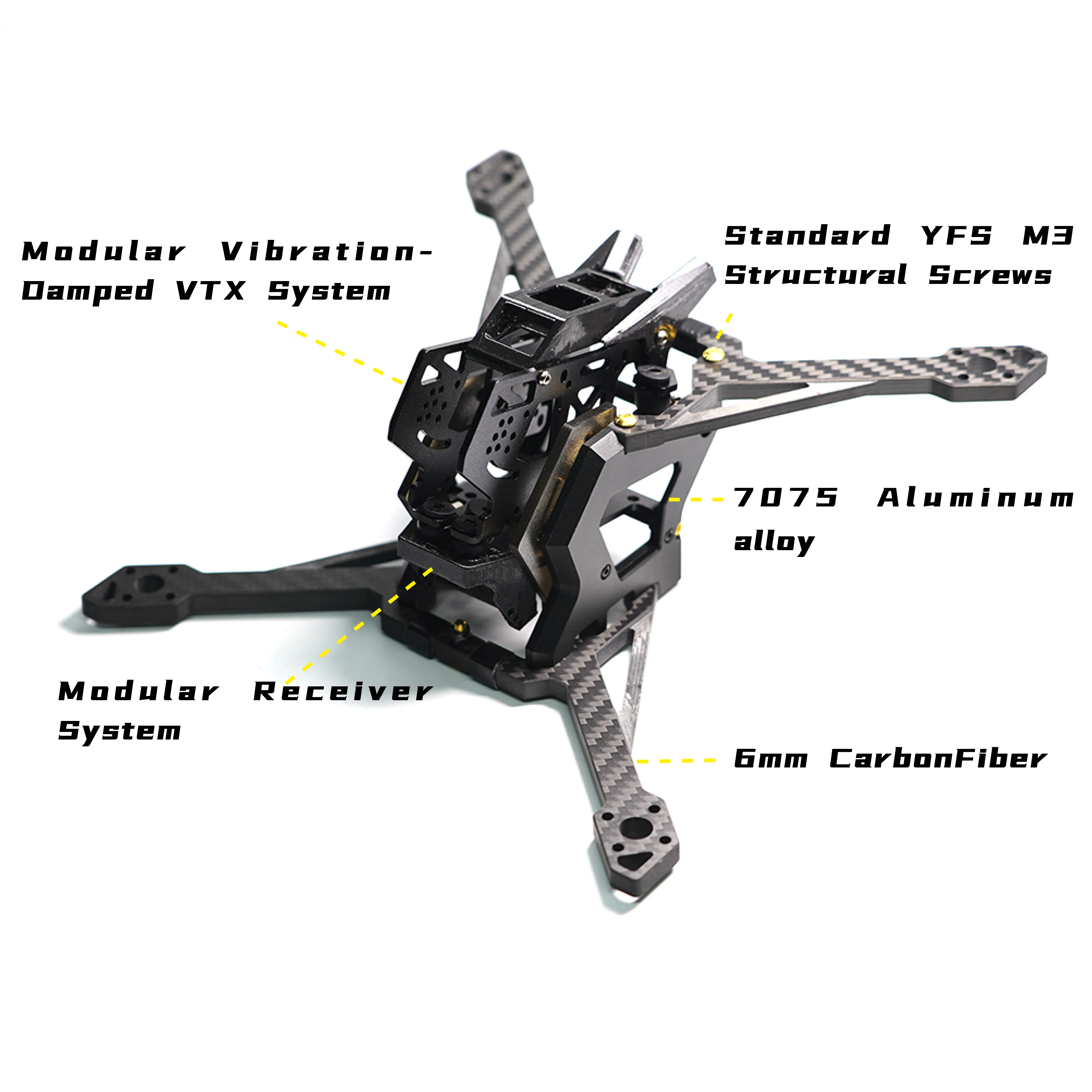 Cadre FPV 6 pouces Shuttle RC modulaire compatible O4 HD