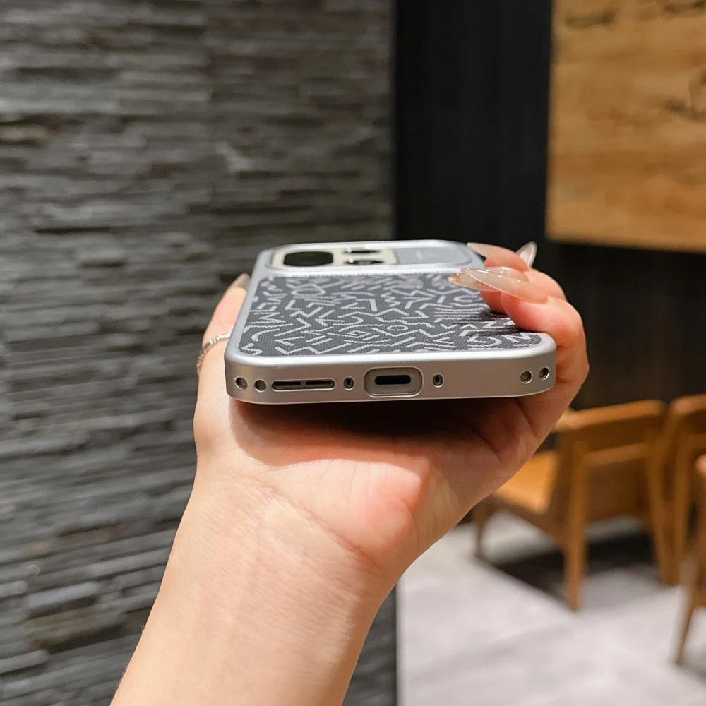 Graffiti Painted Leather Phone Case with Magnetic Wireless Charging and Shockproof Protection