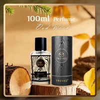 TROVEZ  Oud Wood 100ml Perfume Rich Wood Tone Perfume for Men Women Long-lasting Scent Unisex Fragrance Body Spray Romantic Gift