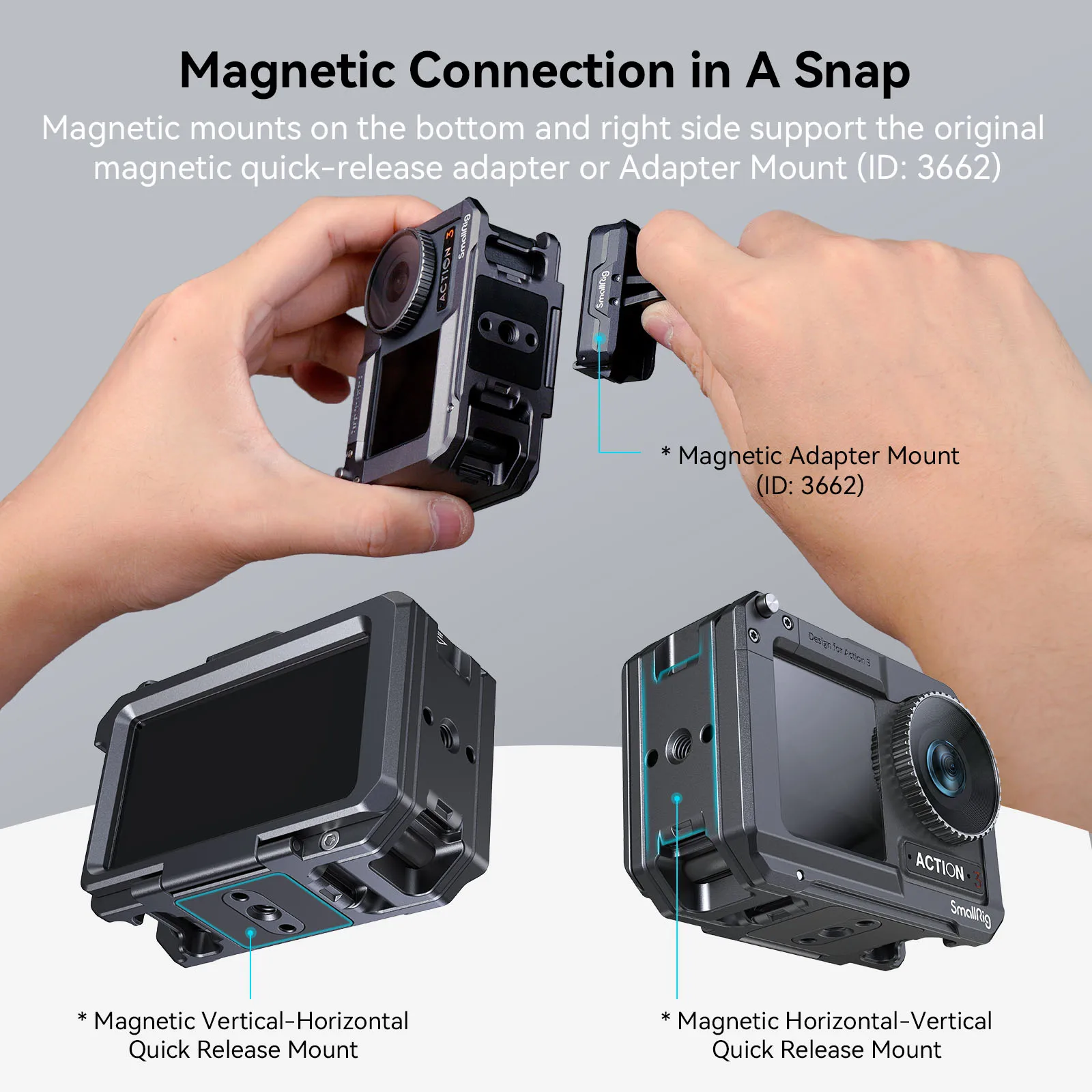SmallRig Cage voor DJI Osmo Action 3/4 | Accessoire