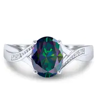 2CT Classic Pigeon Egg Dcolor Moissanite Circular Curve Ring