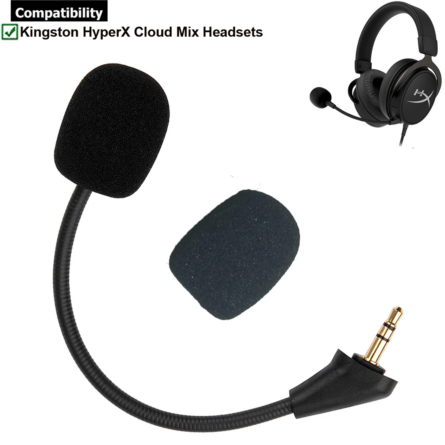 Replacement 3.5mm Jack Microphone Mic Booms With Noise Cancelling