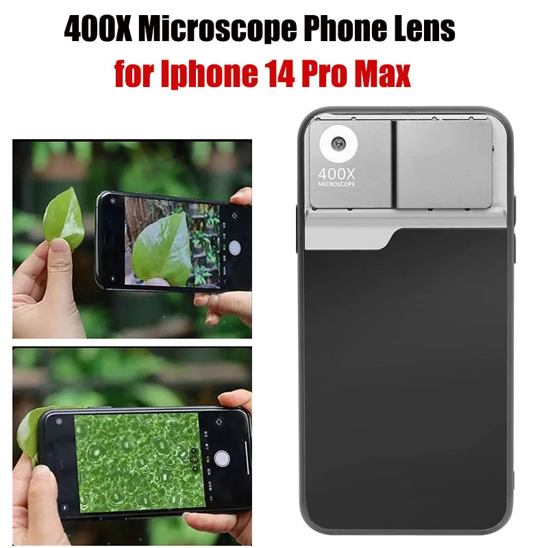 For Iphone 14 Pro Max 14 Plus Universal 400x Microscope Lens Smartphone Case With Led Transmits Lights Mobile Accessories - Mobile Phone Lens - AliExpress