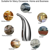 เครื่องจ่ายสบู่อัตโนมัติ, เครื่องจ่ายสบู่เหลวแบบไร้สัมผัส, พร้อมเซ็นเซอร์ตรวจจับความเคลื่อนไหวอินฟราเรด, 300 มล./11 ออนซ์, SilverB84B 3