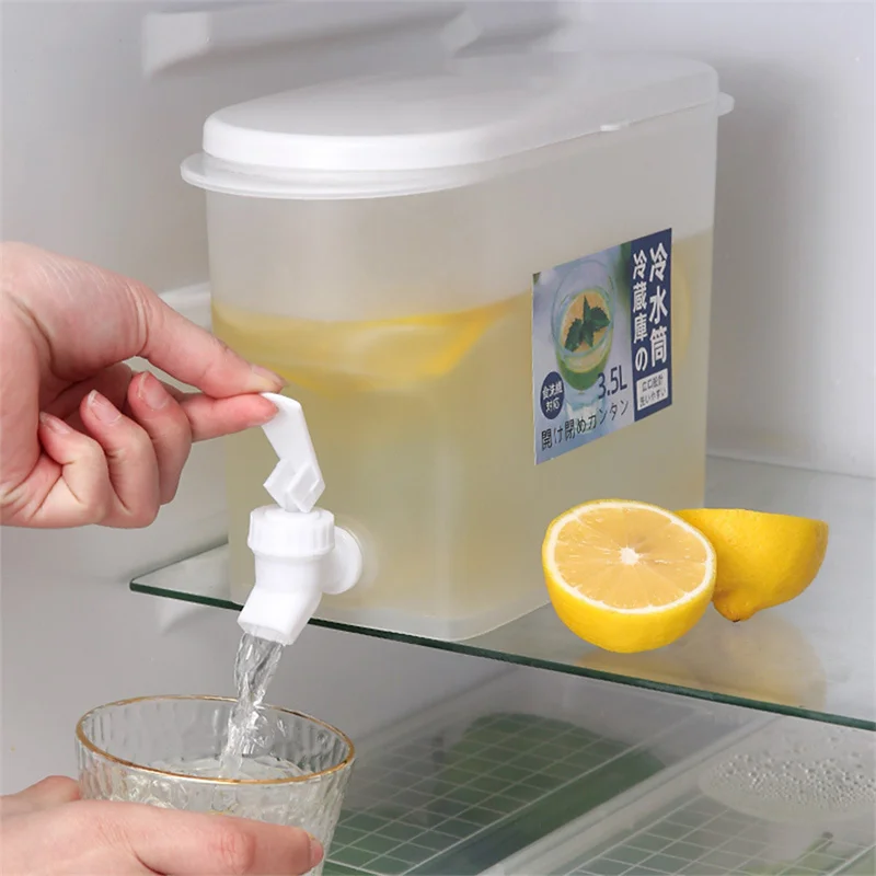 Food Grade Cold Water Kettle Manual Drink Dispenser With Tap Cold Water Pitcher Water Jug Large Capacity Kitchen Accessories