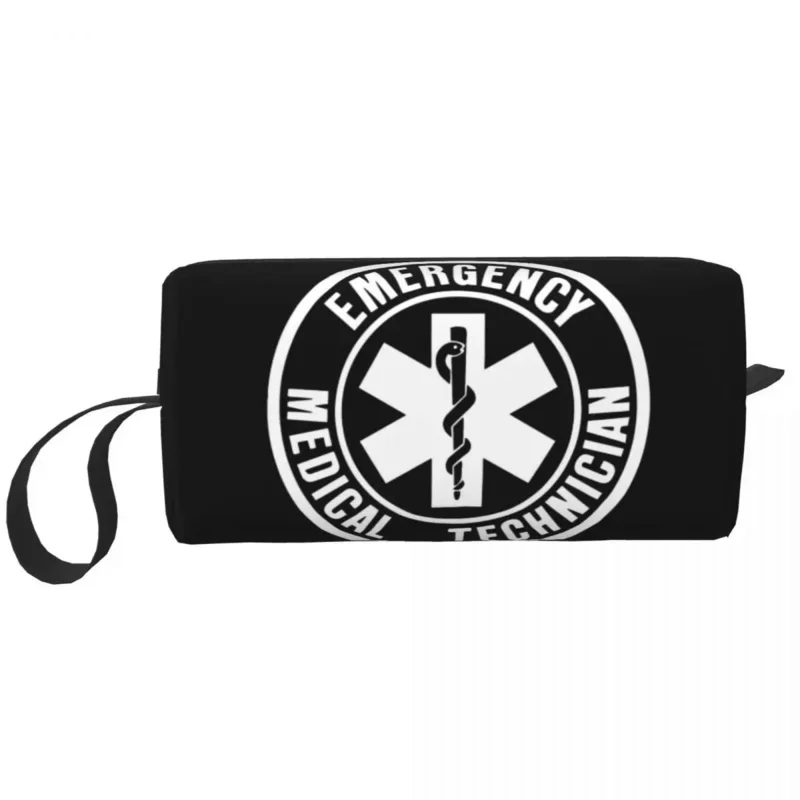 

Emt Star Of Life Emergency Medical Technician Logo Cosmetic Bag Women Large Capacity Makeup Case Beauty Storage Toiletry Bags