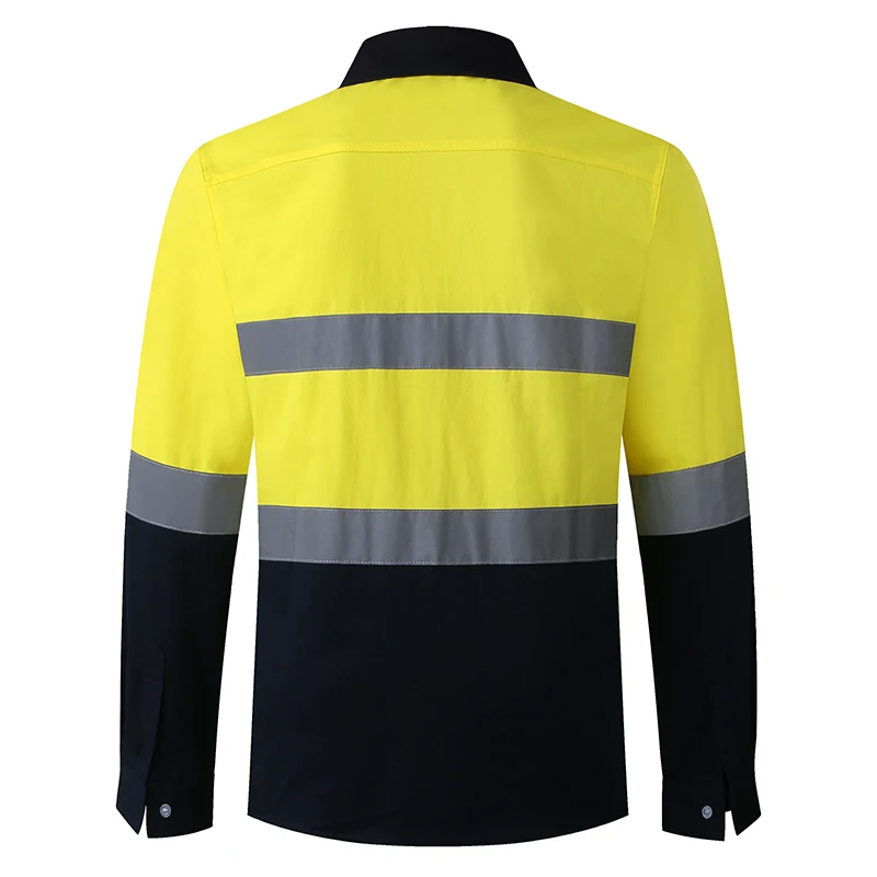 Hi Vis Shirts Safety Construction Workwear Two Tone Cotton Reflective Long Sleeve reflective vest,safety vest,high visibility vest