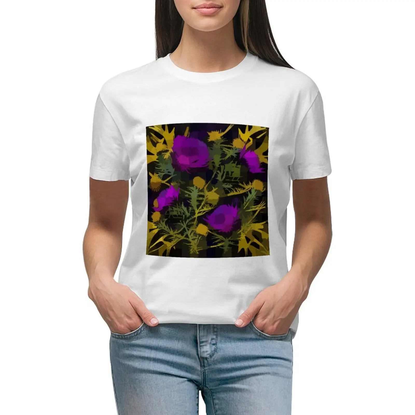 

Scottish Thistles Impressions T-shirt oversized cute clothes summer clothes ariat shirts for Women