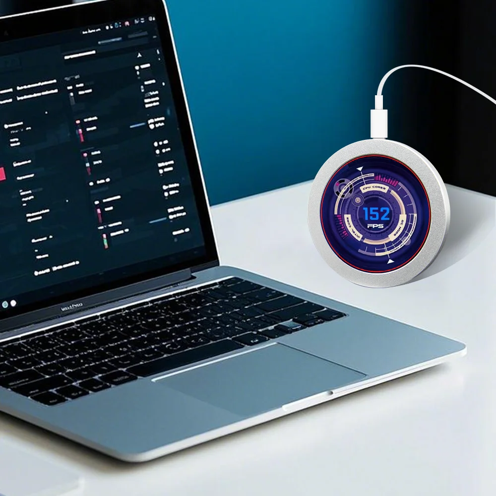 2.8 Inch Round Screen HDMI Monitor PC Case Secondary LCD 480x480 Music Spectrum Analysis CPU RAM GPU Monitor