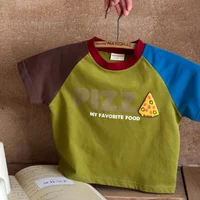2025 été enfants T-Shirt vêtements bébé mode imprimé à manches courtes T-Shirts hauts enfants garçons filles col rond Patchwork T-Shirts 3