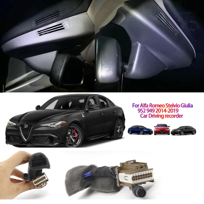 4K 2160P Alfa Romeo Stelvio Giulia 용 차량용 DVR WIFI 비디오 레코더 대시 캠 카메라 설치 용이 952 949 2014-2020 2021 2022