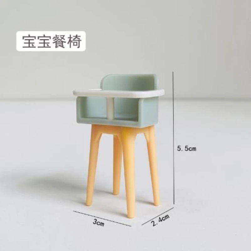 Ins Simple Small Wooden Horse Rocking Horse 1:12 Dollhouse Ornaments Mini Wooden Horse Toy Model Doll Decorative Accessories