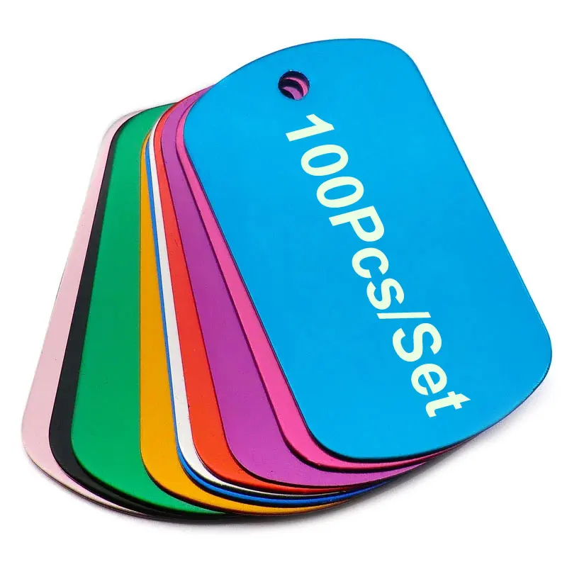 100Pcs Medaglietta Per Cani Targhette Per Animali Domestici Militari Targhette Per Cani In Alluminio Con Nome Pendente Targhette Per Cani Personalizza