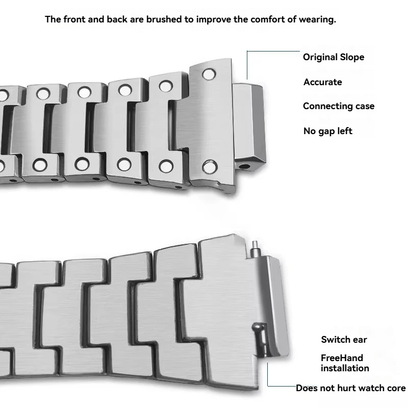 Premium Metal Octagonal Bracelet Replacement with 16mm Stainless Steel Strap