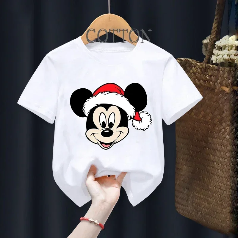 Summer Disney Mickey Mouse Child Cotton T-Shirt Kawaii T Shirt Anime Cartoon Casual Baby Clothes Tee Shirt Kid Girl Boy Y2K Top 6