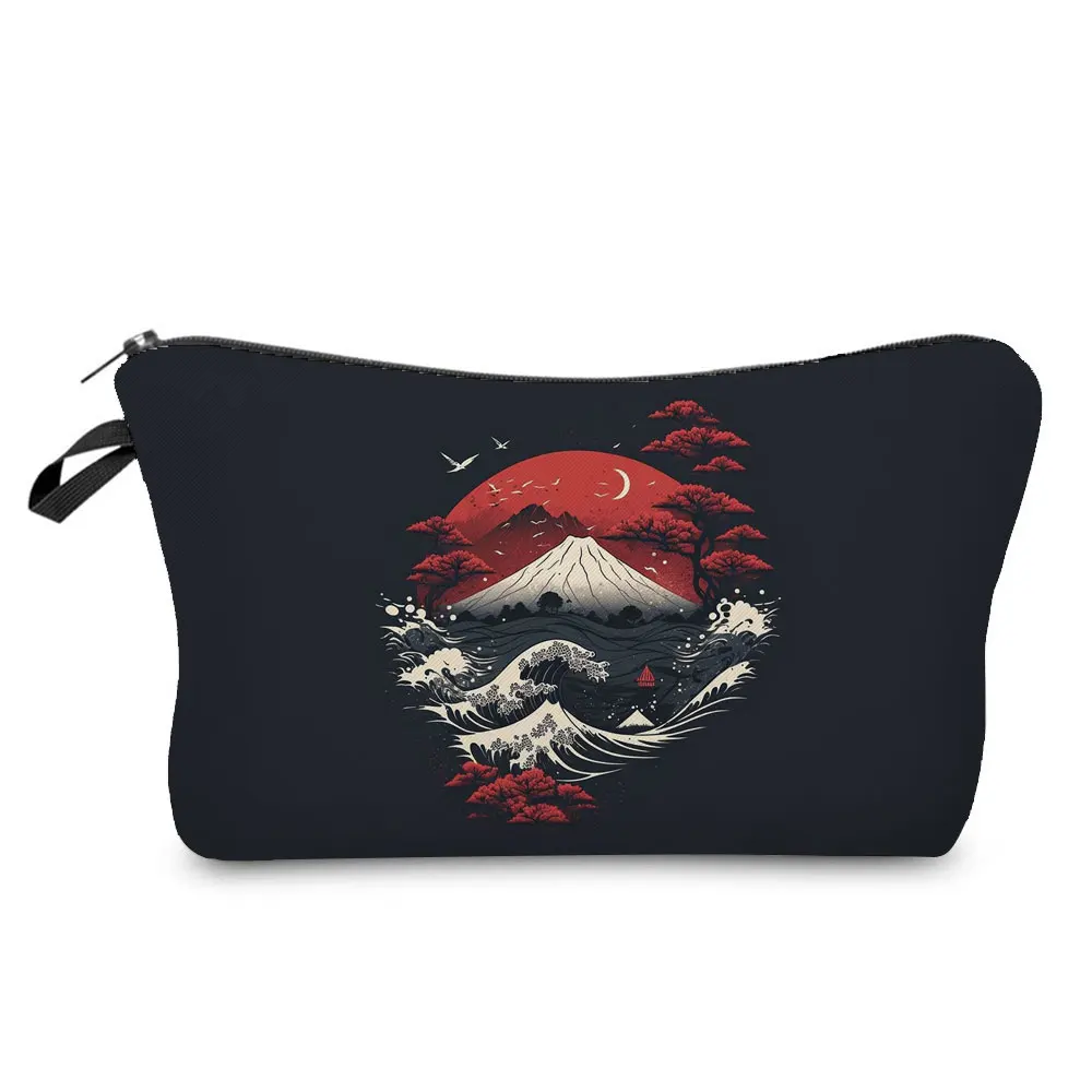 Bolso Mensajero Diseño Japones Bolso Bandolera Japonés Ukiyo-e Strand - Estampado Koi Carp, Negro, 30x26x6 Cm Bolso Hombro Ajustable Diseño único