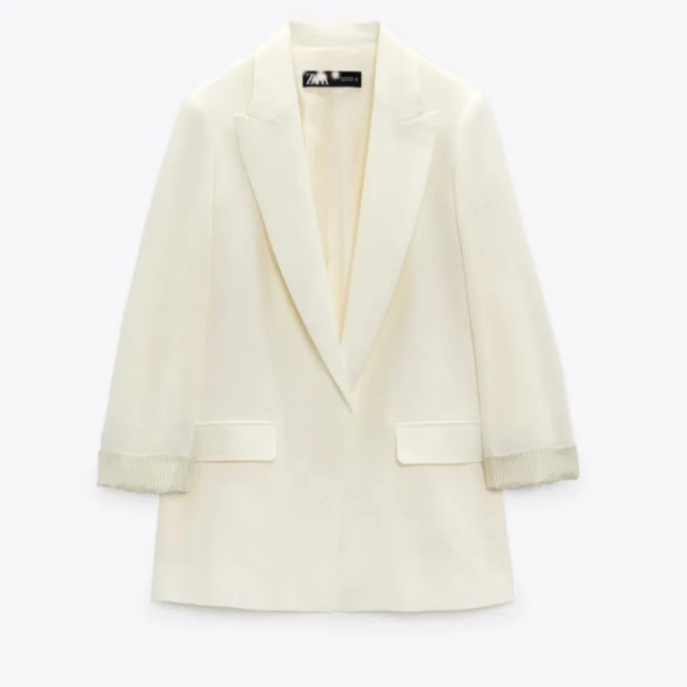 PB&ZA2023 Autumn New Multicolor Fashion Women's Printed Sleeves Curly Linen Button Free Lapel Open Blazer 2