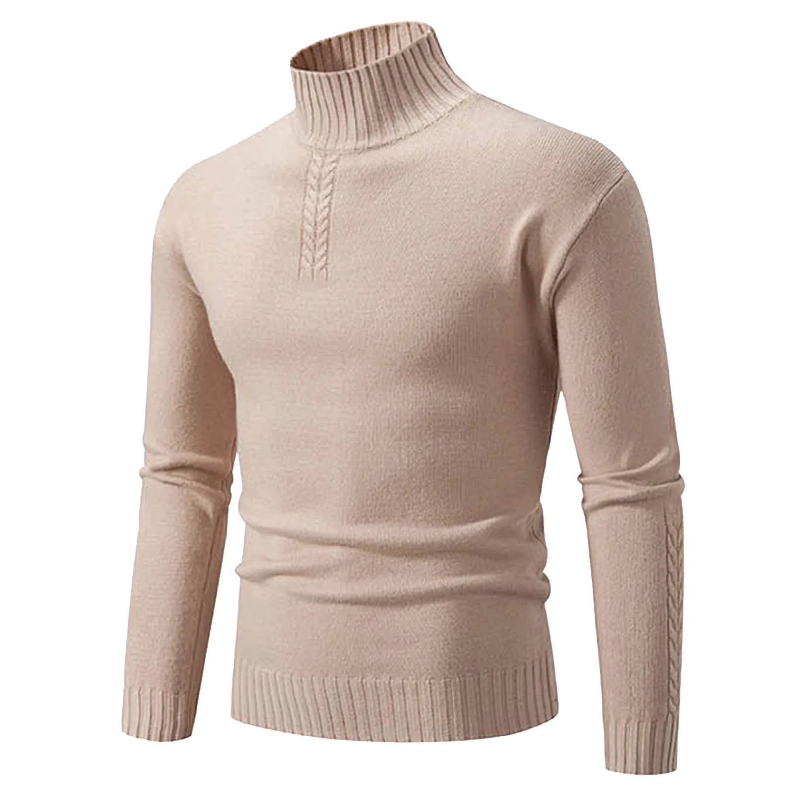 Mens Sweater Turtleneck Autumn Winter High Neck Long Sleeve Sweater Knit Pullovers Slim Knitwear Oversized Knitted Sweaters Male
