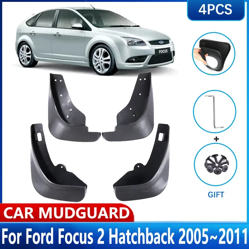 Car MudFlaps For Ford Focus 2 Accessories II Hatchback MK2 Mk2.5 2005~2011 Front Wheel Mud Flap Fender Mud Guard Splash Mudguard