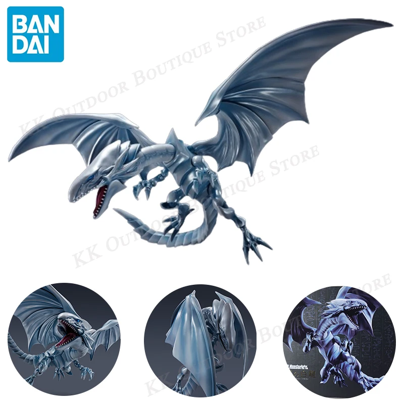 

Bandai Yu-Gi-Oh Blue-Eyes White Dragon Action Figures S.H.MonsterArts SHM Anime Toys Models Collector Gift Doll