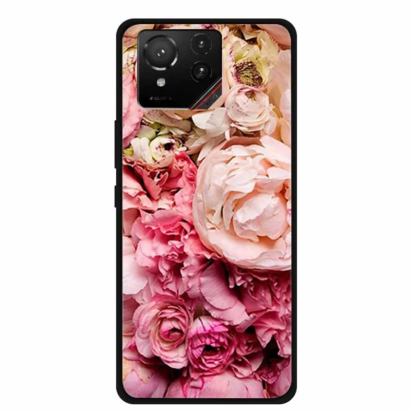Cartoon Printed Soft Black Silicone Phone Case
