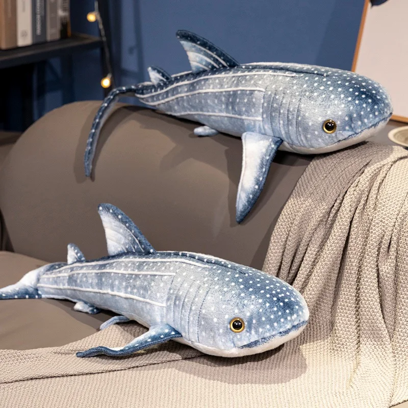 Nice Simulated Whale Shark Plush Toy Movie Stuffed Animals Cartoon Fish Doll Sea Animal Doll Long Pillow Cushion Sofa Home Decor
