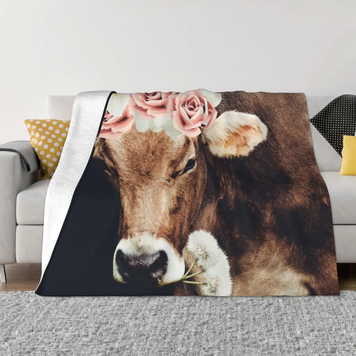 

Glamour cow Throw Blanket Beach Picnic Heavy Summer Blankets