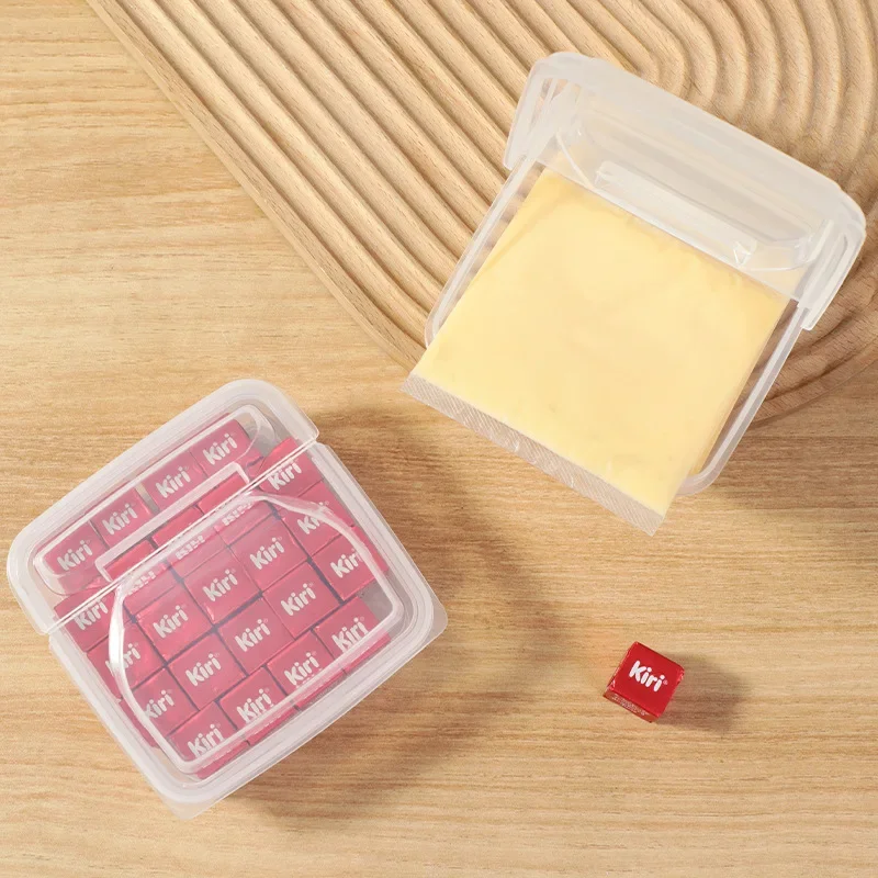 Cheese Slice Storage Box Butter Crisper Refrigerator Cheese Slice Container Transparent Seal Box Kitchen Supplies