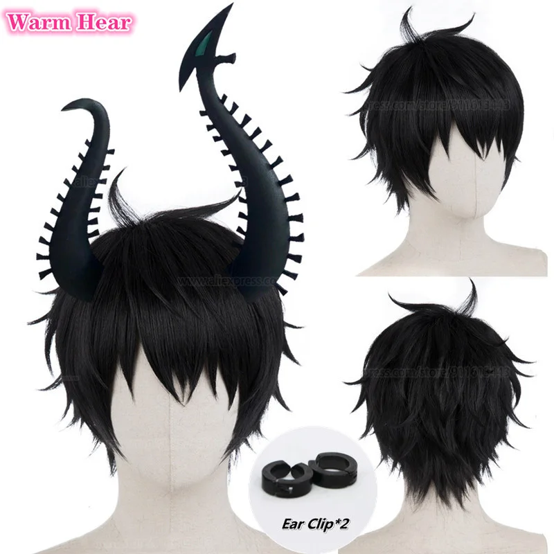 

Парик для косплея Ren Zotto VTuber ILUNA, короткие черные термостойкие искусственные волосы 30 см, с шапочкой