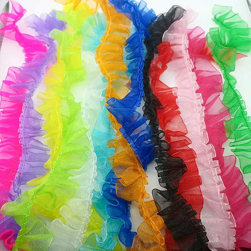 Lace Fabric 5 Yards 25mm Pleated DIY Sewing Accessories Headdress Decoration