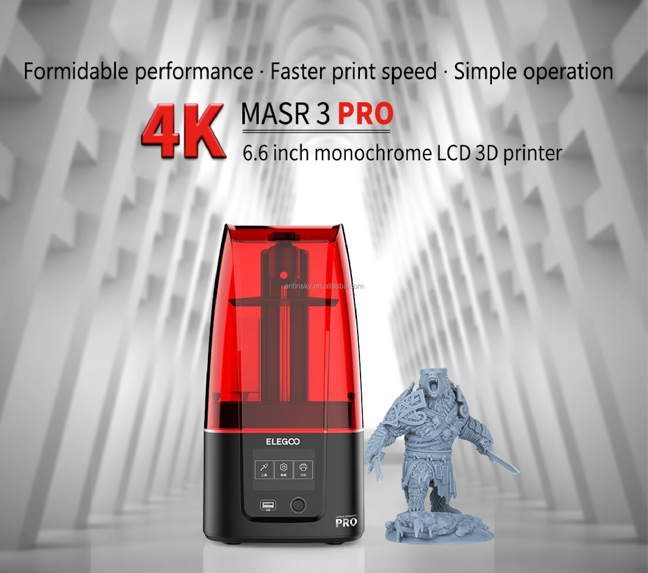ELEGOO MARS 3 pro 4K MONO LCD resin 3D PRINTER 143*89.6*175mm