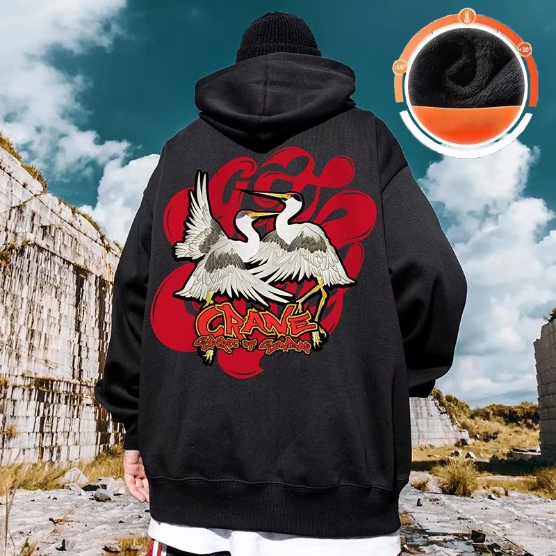Hooded Sweater Men's Trendy Brand Large Size M-8XL Men's Autumn And Winter Style Plush And Thick Fat Hip-hop Pullover Jacket