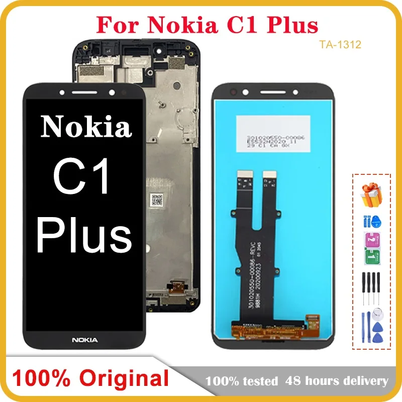 Lcd Originale Da 5.45 "Per Nokia C1 Plus Display Lcd Touch Screen Digitizer Assembly Per Parti Di Ricambio Lcd Nokia C1 Plus Ta-1312