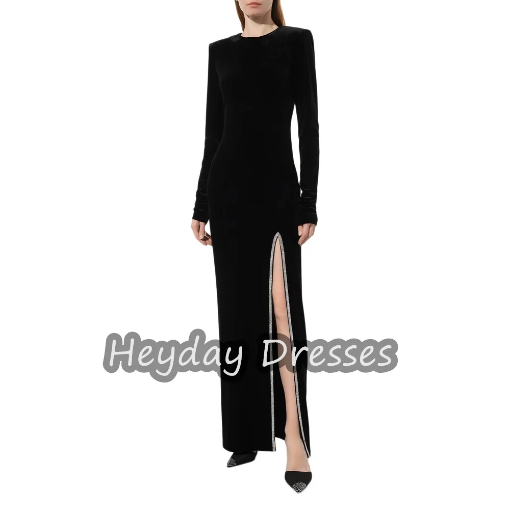 

Женское вечернее платье-Русалка Heyday, простое платье в стиле Саудовской Аравии с круглым вырезом и бисером, платье до щиколотки для выпускного вечера, 2023