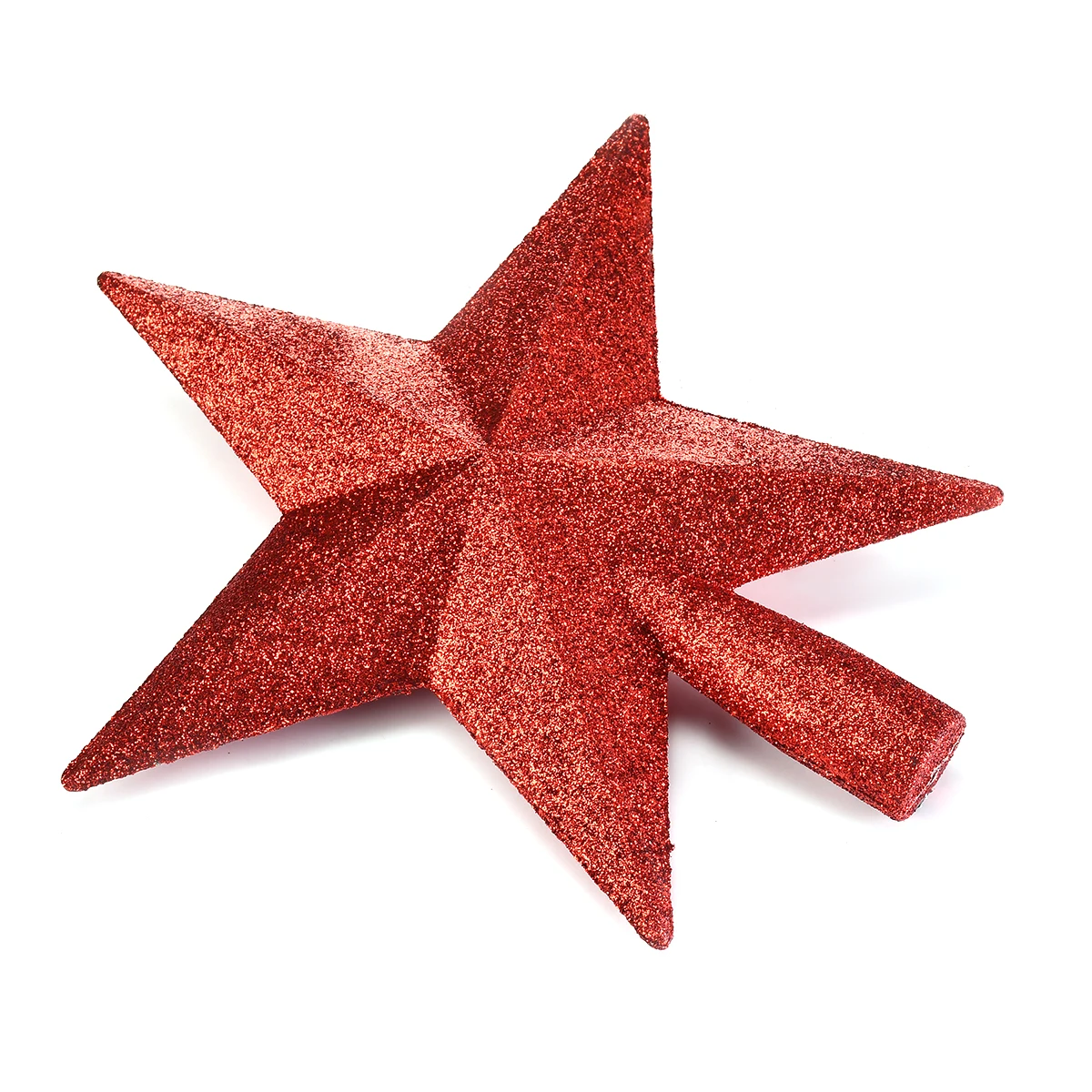1PC Christmas tree top decoration pendant Three-dimensional star Gold powder five-pointed star