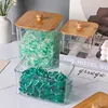 Acrylic Dryer Sheet Holder Container for Laundry Room Dryer Sheet Dispenser Box Laundry Room Organizer Jars with Bamboo Lid 4