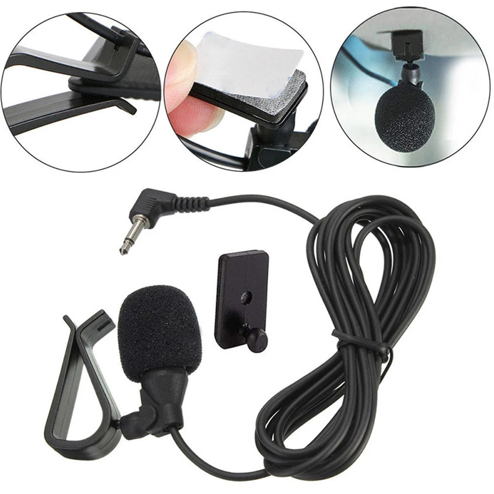 

Car Audio Microphone Mini Wired External Mic Clip For Car DVD Radio 10FT 3.5mm Musical Instruments Accessories