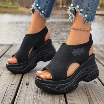 Summer Elegant and Sexy Wedge Thick Soled Sandals Fashionable Best Selling New Comfortable Plus Size Beach Women's Shoes 1