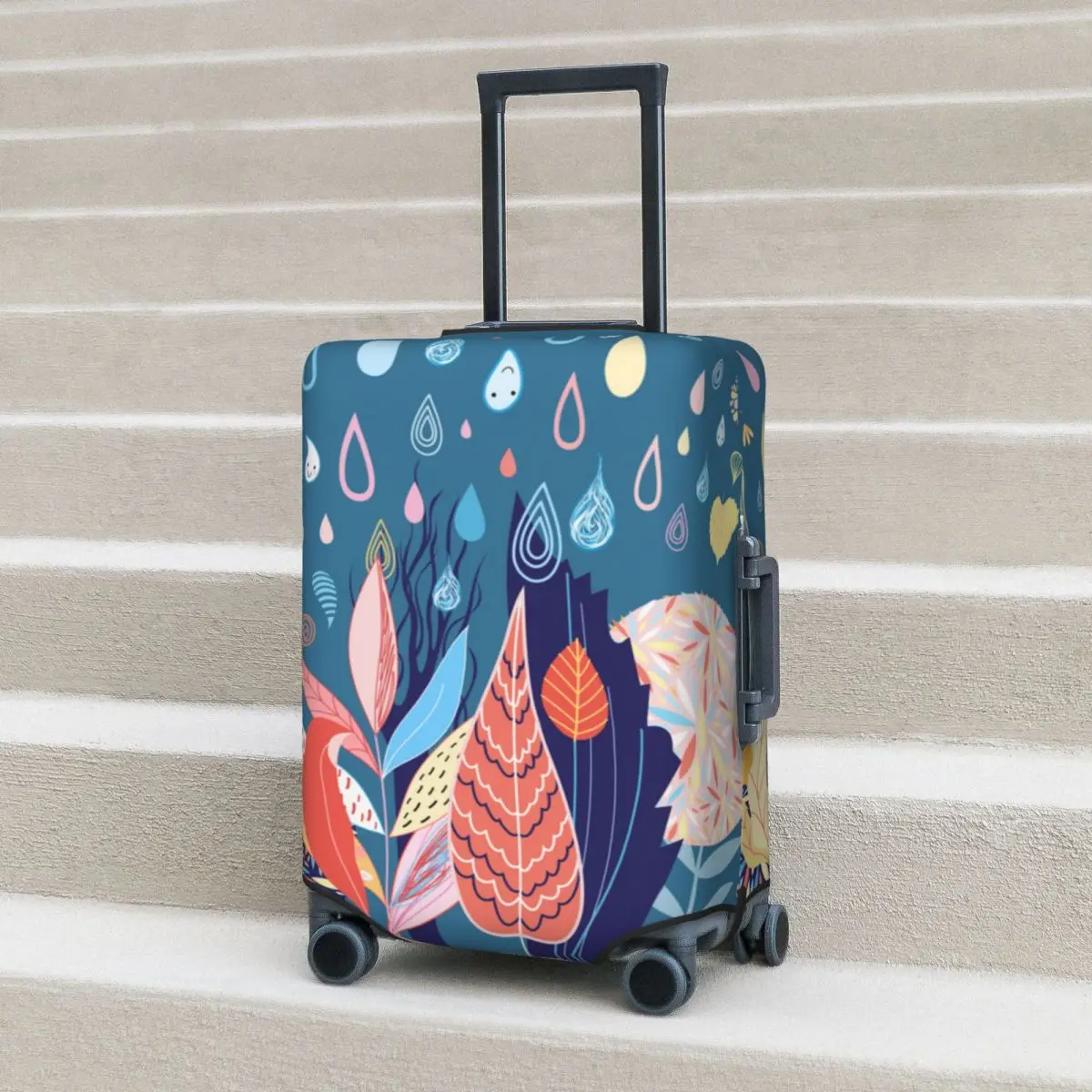 

Tropical Plants Boho Suitcase Cover Vacation Hawaii Leaves Cartoon Useful Luggage Case Travel Protection