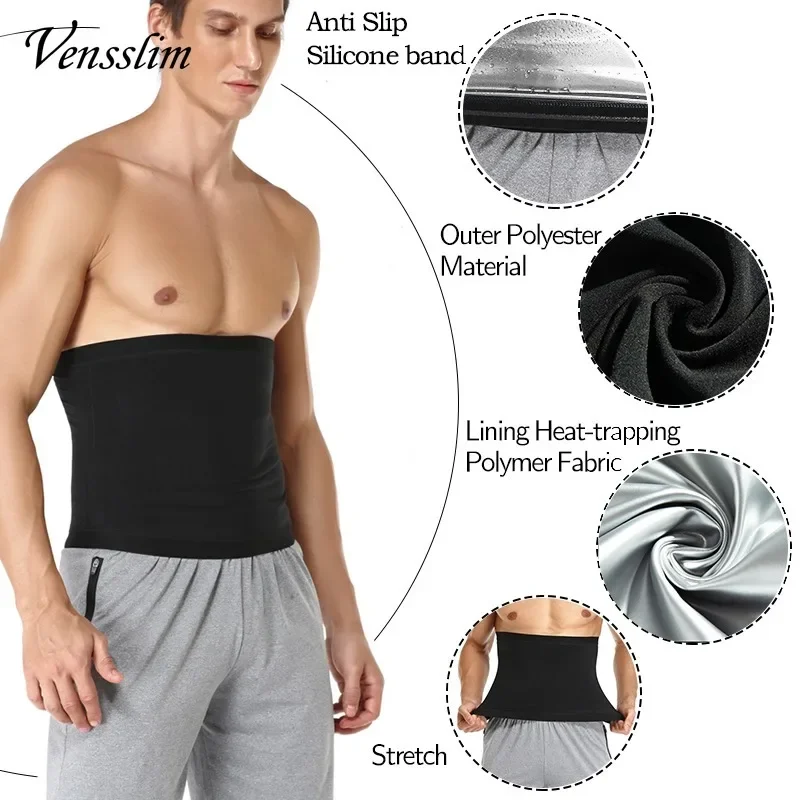 Body Shaper Waist Trainer Vensslim Waist Trainer For Men Sauna Belt Slimming Belt Waist Trimmer Sweat Workout Body Shaper Fitness Faja Slim Shapewear