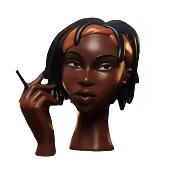 Black Woman Head Incense Burner Black People Smoke Cigarettes Incense Holder Decorative  Airflow Incense Burner Statue 5