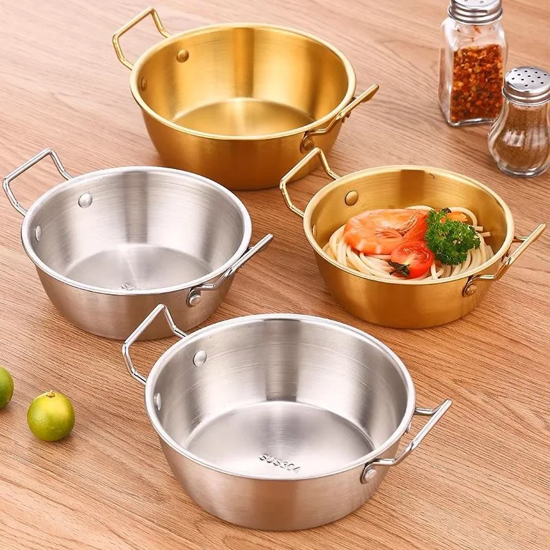 1pcs Stainless Steel Korean Style Pot Golden Sauce Dishes Appetizer Serving Dishes Sets Tray Spice Plates Kitchen Tableware 5