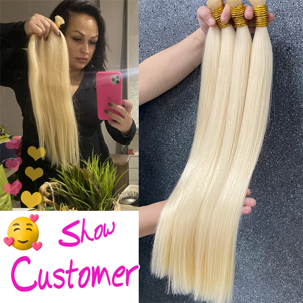 Natural Deep Black Brown Color Cabelo Loiro Vietnamita Blonde Color Hair Bulk 613 Human Hair Bundles Extensions