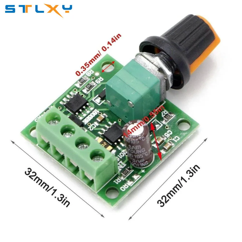DC 1.8V 3V 5V 6V 12V 2A PWM Motor Speed Controller Low Voltage Motor Speed Controller PWM 0~ Adjustable Drive Module