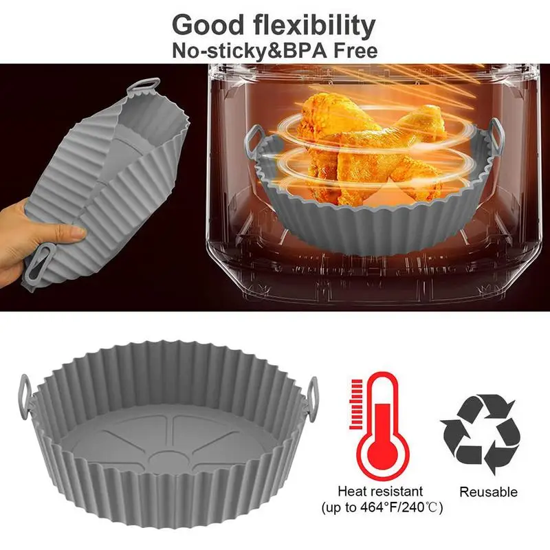 

Silicone Air Fryer Pot Round Silicone Air Fryer Insert Accessories Silicone Baking Tray Cooking Oven Accessories Air Fryer