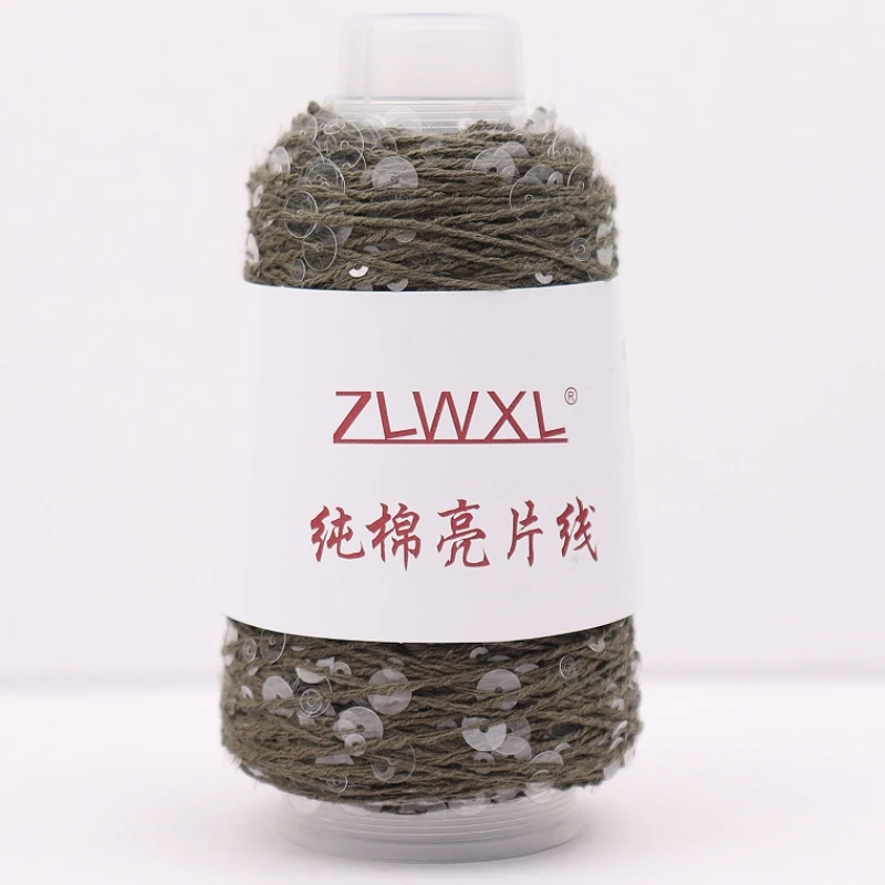 пряжа 50g 150M 100% cotton yarn 6mm+3mm special Sequin yarn DIY garment accessories  Rag doll Knitting yarn 3
