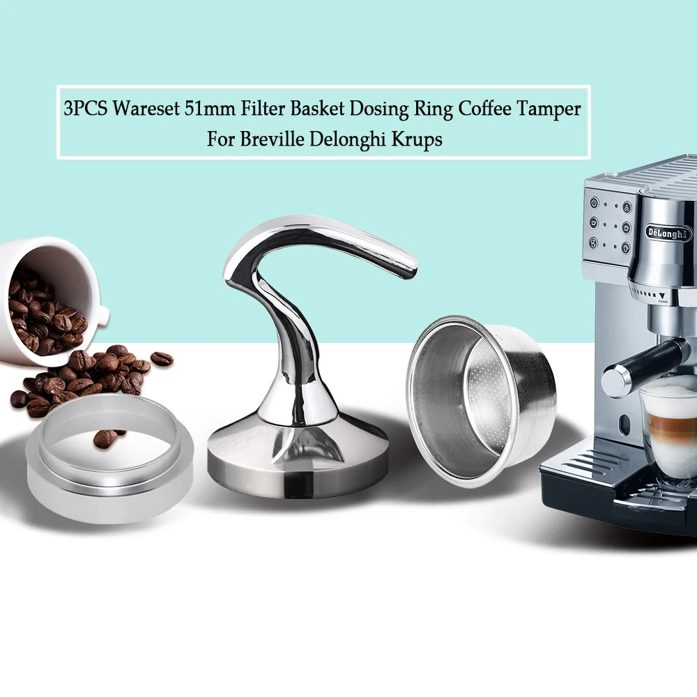 Breville NRP 51mm Rosewood Bottomless Portafilter with 2-shot Basket Universal Fit Espresso Makers DeLonghi Cuisinart & MORE