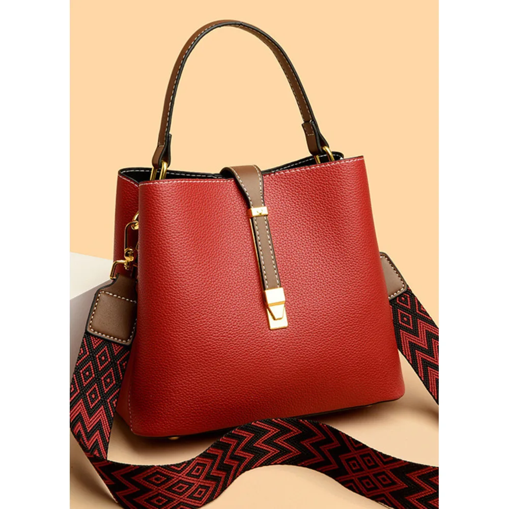 Live-Streaming minimalistisches Modedesign Eimer weiches Leder große Kapazität einzelne Schulter tragen Crossbody Mama Tasche_voghion.com