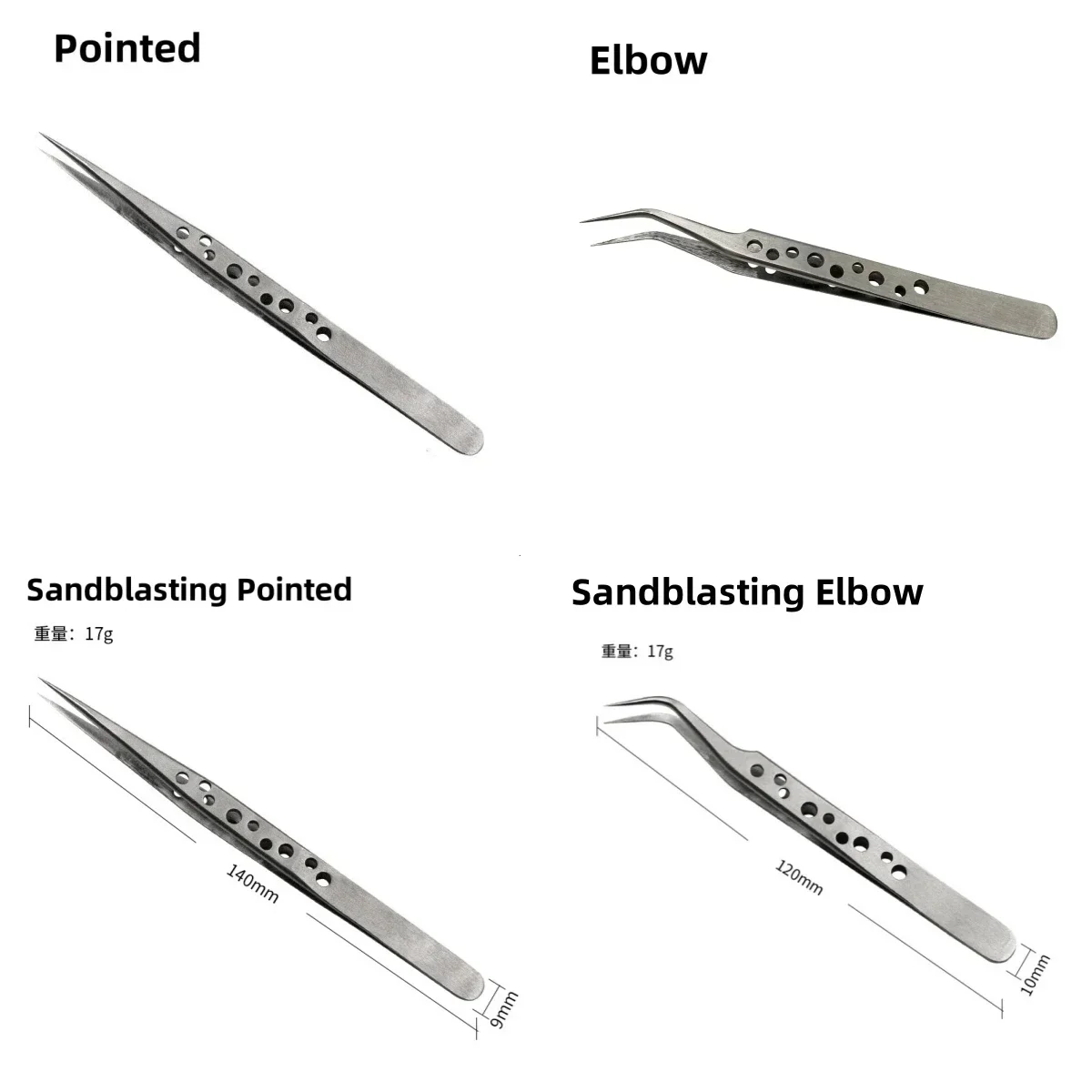 Stainless Ssteel Precision Thickened And Hardened Tweezers For Beauty And Nail Art LongThin Mouth Curved Sstraight Tweezers