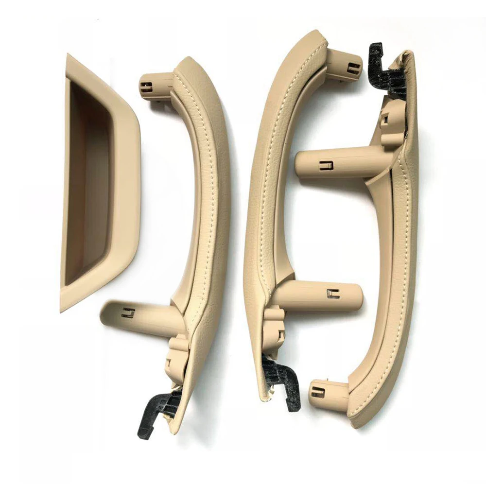 Left Right Driver Car Interior Door Pull Handle Leather Cover Set